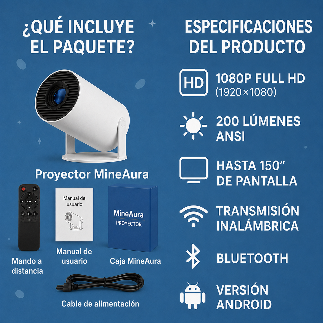 MineAura™ Proyector Inteligente de Ambiente